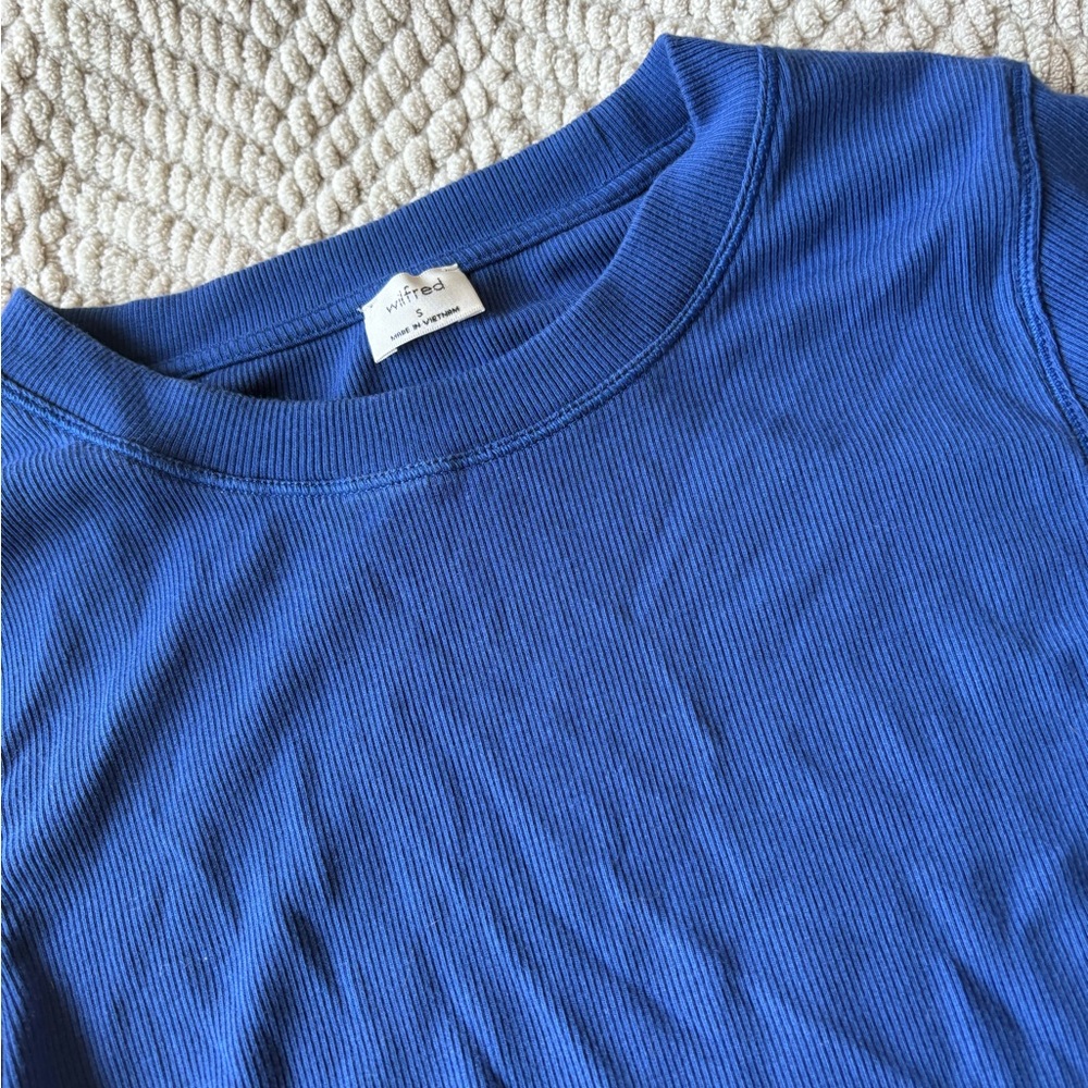 Aritzia Blue Ribbed Top